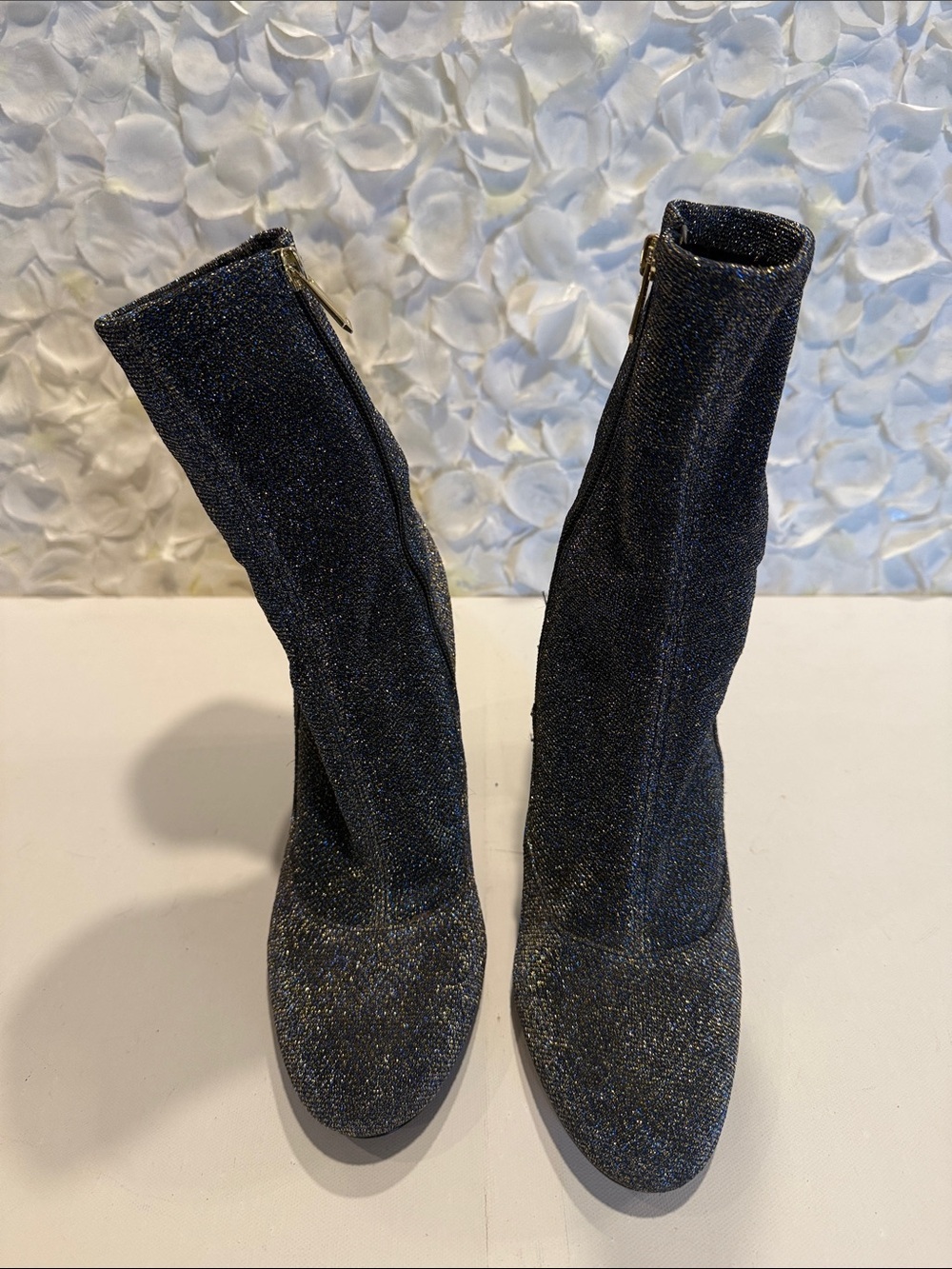 Sam Edelman Black Sparkle Stretch Ankle Boots